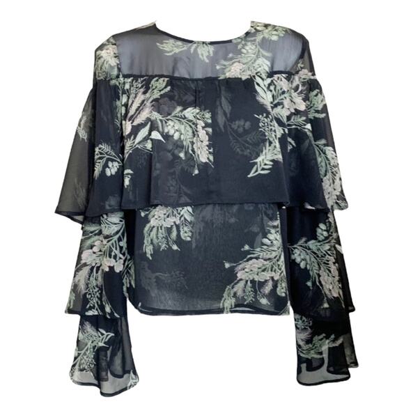 Leith | Woman’s Tiered Floral Blouse Size - Picture 1 of 14